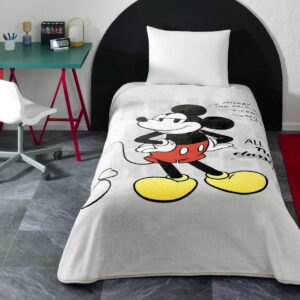 Taç Lisanslı Disney Mickey Mouse Tek Kişilik Battaniye